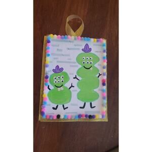 Monster Mixed Media Painting - Upcycled Children's Book - The Green Blob Family